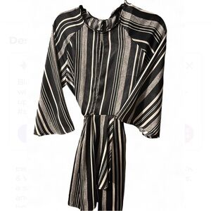 Akira Black and White Striped Dress
